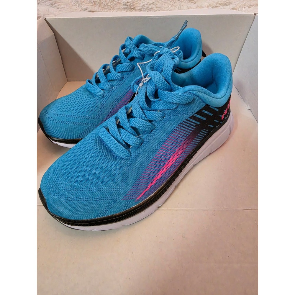 RBX Kids Active Lace-Up Running Sneakers Blue Pink Size 3 Big Kids